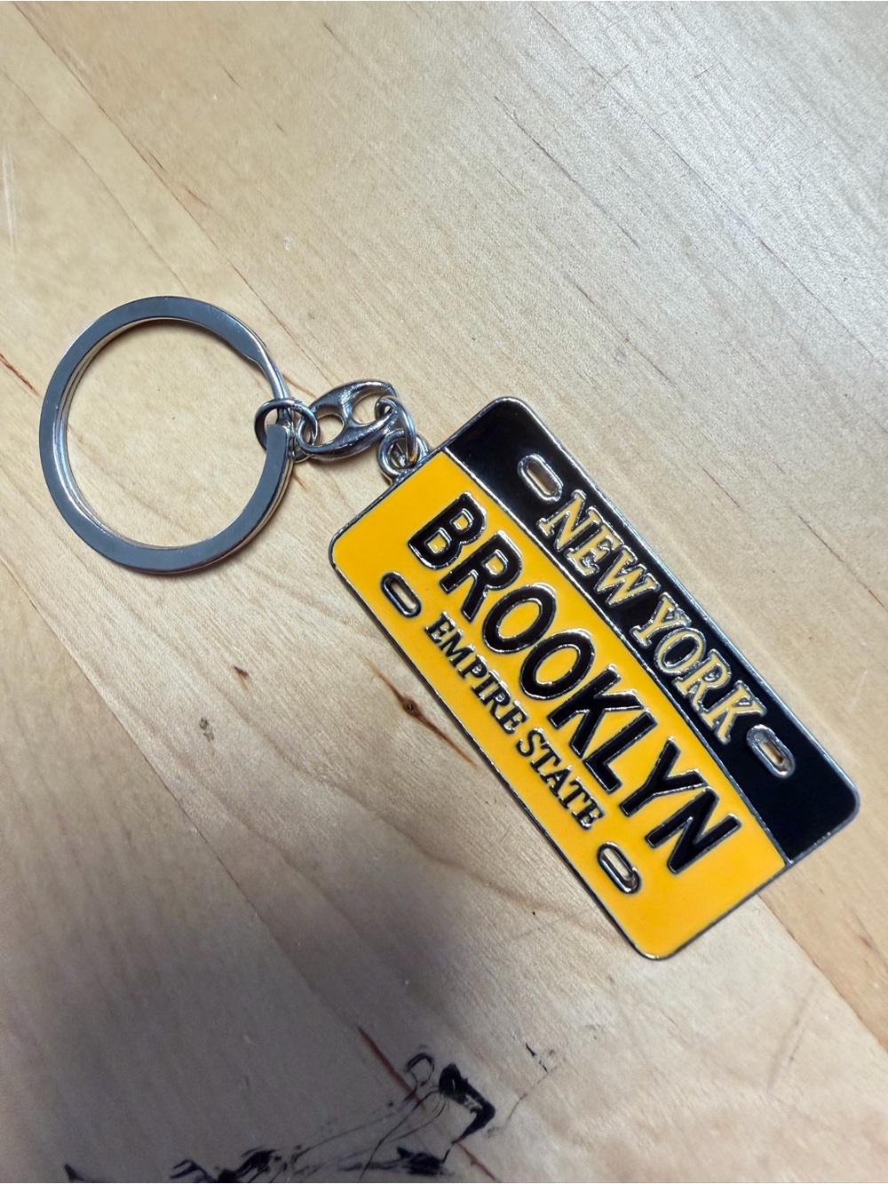 Brooklyn New York License Plate Keychain - Yellow & Black